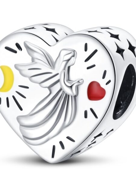 zawieszka charms do bransoletki typu pandora apart srebro 925 anioł serce