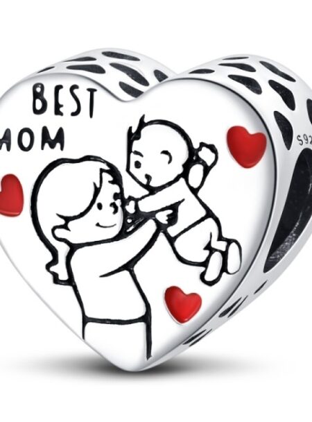 zawieszka charms do bransoletki typu pandora apart srebro 925 best mom najlepsza mama