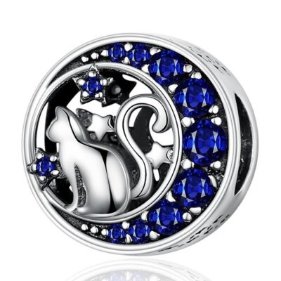 zawieszka charms do bransoletki typu pandora apart srebro 925 kot w blaksu księżyca (1)
