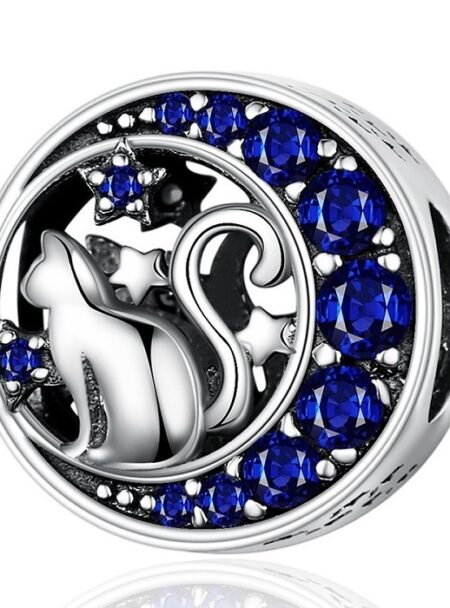 zawieszka charms do bransoletki typu pandora apart srebro 925 kot w blaksu księżyca (1)
