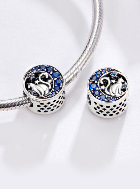 zawieszka charms do bransoletki typu pandora apart srebro 925 kot w blaksu księżyca (3)