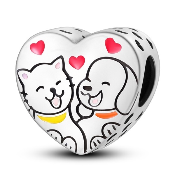 zawieszka charms do bransoletki typu pandora apart srebro 925 kotek piesek przyjaciele (1)