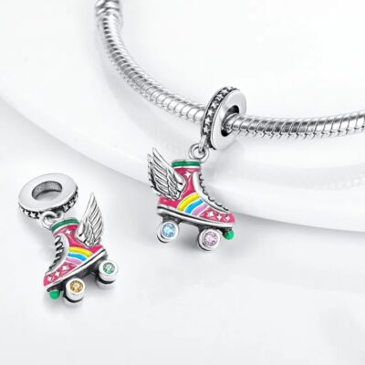 zawieszka charms do bransoletki typu pandora apart srebro 925 skrzydlate wrotki (1)
