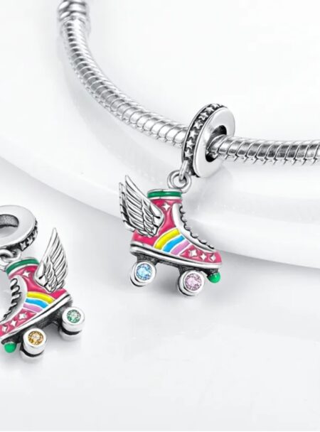 zawieszka charms do bransoletki typu pandora apart srebro 925 skrzydlate wrotki (1)
