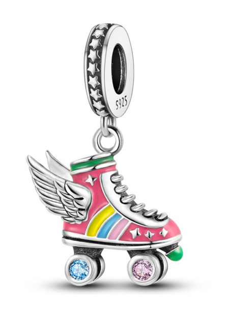 zawieszka charms do bransoletki typu pandora apart srebro 925 skrzydlate wrotki (1)