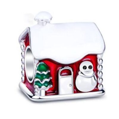 zawieszka charms do bransoletki typu pandora apart srebro 925 świąteczna chatka