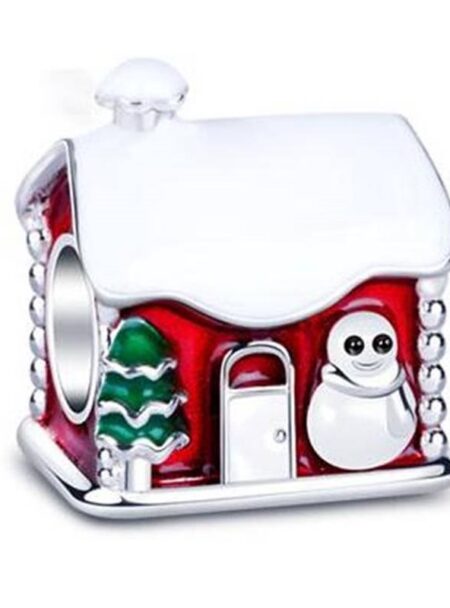 zawieszka charms do bransoletki typu pandora apart srebro 925 świąteczna chatka