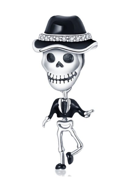 zawieszka charms do bransoletki typu pandora apart srebro 925 szkielet halloween (1)