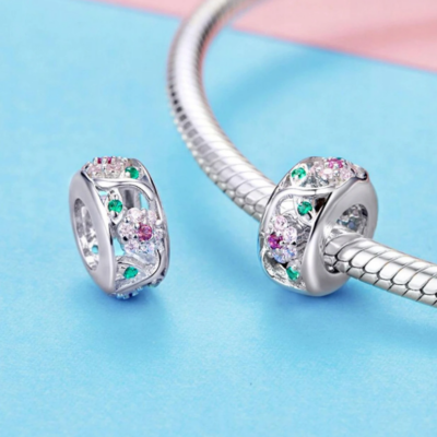 zawieszka charms do bransoletki typu pandora apart srebro 925 kwiaty (1)