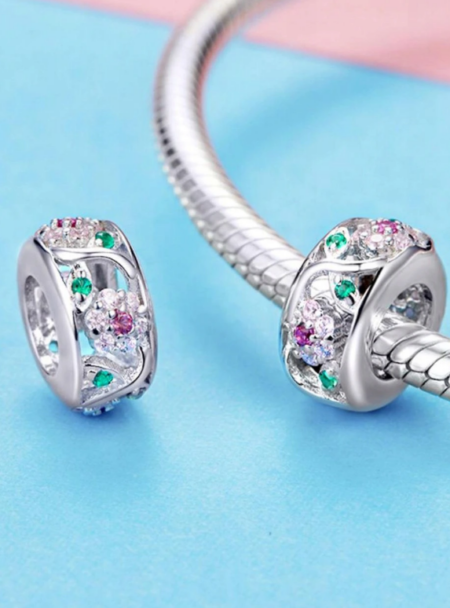 zawieszka charms do bransoletki typu pandora apart srebro 925 kwiaty (1)