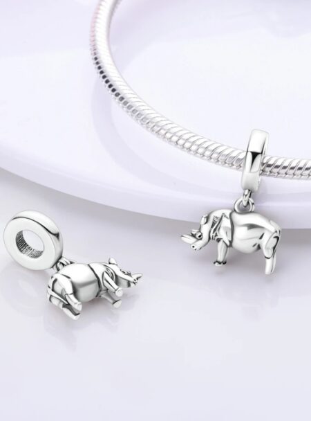 zawieszka charms do bransoletki typu pandora apart srebro 925 nosorożec (1)