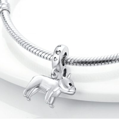 zawieszka charms do bransoletki typu pandora apart srebro 925 pies buldog francuski (1)
