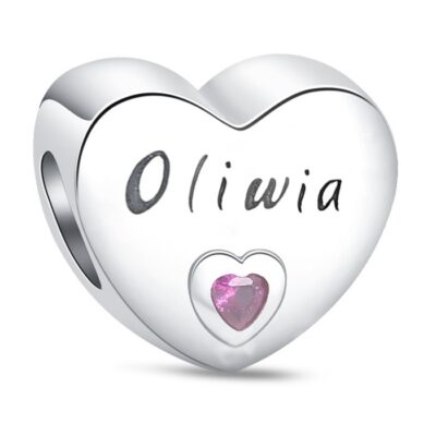 zawieszka charms do bransoletki typu pandora apart srebro 925 serce Oliwia