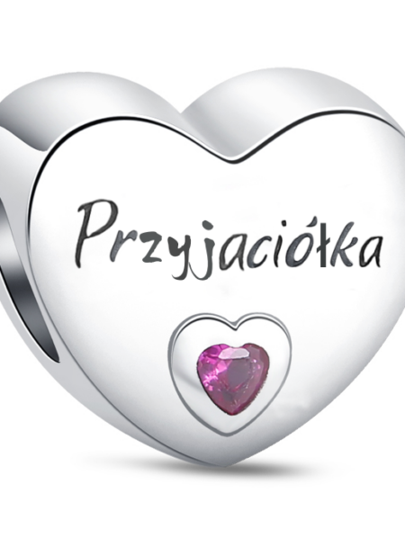 zawieszka charms do bransoletki typu pandora apart srebro 925 serce Przyjaciółka